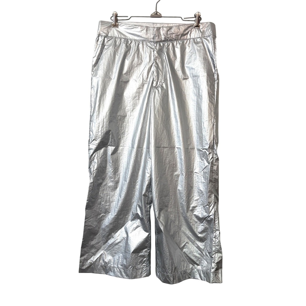 Frances Valentine Mimi Pant Metallic Silver Wide Leg Trousers Size 6 NEW